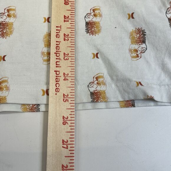 Men's Hurley Pineapple Skulls All Over Print‎ White Short Sleeve T-Shirt Sz Lg - Picture 6 of 8